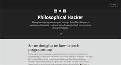 Desktop Screenshot of philosophicalhacker.com